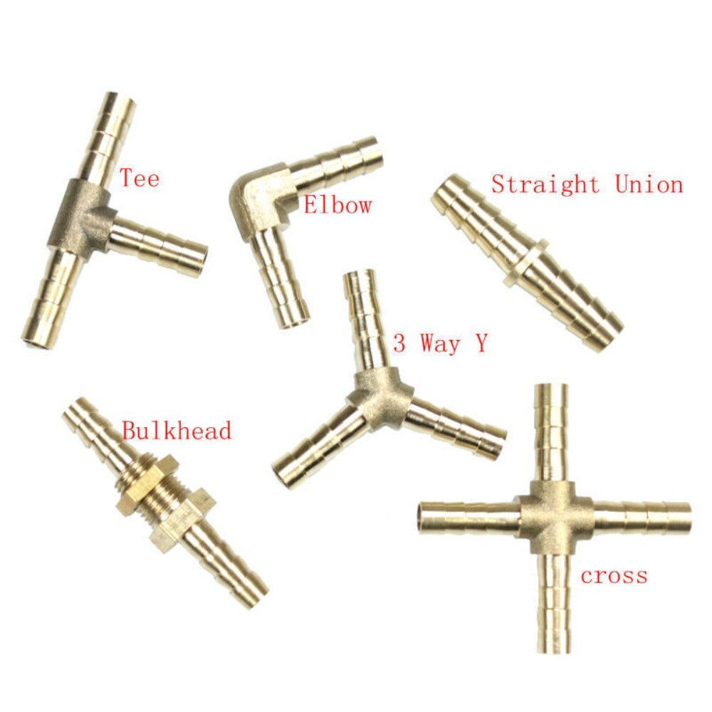 1PC Hose Barb Mendor Union Splicer Connector Brass Pipe Fitting Gas Fuel