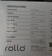 Rollo X1038 Label Printer