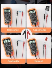 Autoranging Digital Multimeter Ac/dc Amp Ohm Voltage Test Meter With Resistance