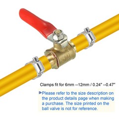 3 Pack 3/8″ Brass Mini Ball Valve Shut-off Valve Hose Barb Red Handle Brass Tone