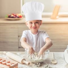White Chef Hat Adjustable Elastic Kitchen Cooking Cap for Kids Adults