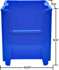 13014 Stak-N-Store Heavy Duty Stackable Open Front Plastic Storage Container Bin