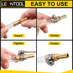 2 Pack Hose Barb Fittings Reducer, 5/16″ to 3/8″ Brass Hose Barb Reducer with 4