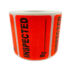 1000 Inspected By QC Red Inventory Control Warehouse Stickers 1.5″ x 2″ 10 Rolls