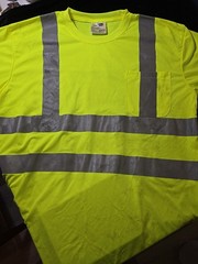 High Visibility Reflective T-Shirt Mens XL Spectrum Yellow Gray Polyester