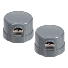 Twist Lock Dusk to Dawn Photocell Sensor for Outdoor Lights, Gray Pack of 2