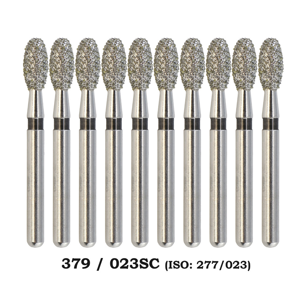10pcs/pk Dental Diamond Burs FG Egg Football 379/023SC Super Coarse High Speed