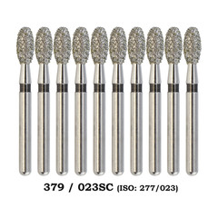 10pcs/pk Dental Diamond Burs FG Egg Football 379/023SC Super Coarse High Speed
