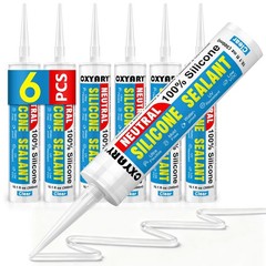 Silicone Caulk & Sealant Clear, 6 Pack – 100% Waterproof Silicone Sealant, Si…
