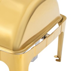 Roll Top Chafing Dish with 2 Food Pans & Visible Lid Restaurant Food Warmer