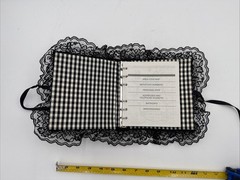 Vintage 1990s Black White Gingham Lace Address Book Cameo Victorian Gothic NOS