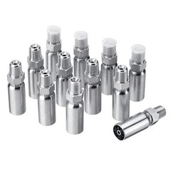 12 Pack Hydraulic Hose Fittings, 1/4″ I.D. Hose x 1/4″ NPTF Male with Protection