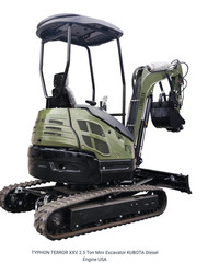 TYPHON 2.5 Ton Mini Excavator KUBOTA Diesel Engine USA w 14 attachments