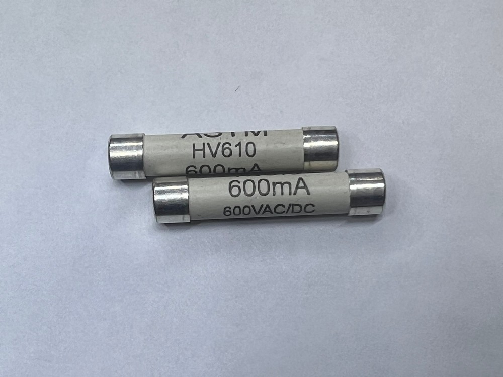 ASTM Ceramic Fuse HV610 600mA 600VAC/DC, 6x32mm (2 pc/pk) for Digital Multimeter