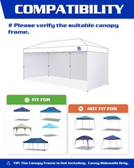 Fanpat 10X20Ft Canopy Sidewalls Fit 10X20Ft Pop Up Tent Waterproof 99 Uv