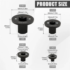 Low-Profile Impact Socket Adapter Set, 4pcs CR-MO Steel Heavy-Duty Black