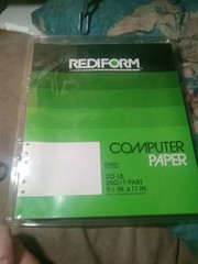 9.5×11″ Continuous Feed Computer Paper for Dot Matrix Rediform 06591 20lb 250sht
