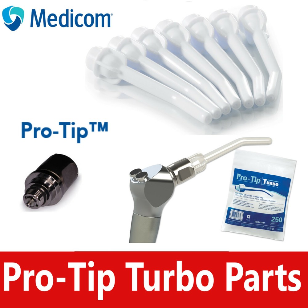 Dental MEDICOM Pro-Tip Turbo AW Syringe Tips, DCI Converter or Adec Converter