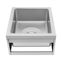 22″L x 19″W x 12″H Stainless Steel Mop Sink Utility Floor Mount Mop Basin Silver