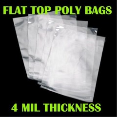 4-Mil Clear Poly Bags Flat Open Top Plastic Packaging Packing Multiple Sizes