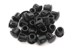 1/4″ Hole Nylon Locking Panel Plugs Black/White Dome Cover 5/16″ Top Width