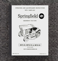 66TE-8 66TE-10 Suburban Tractors Operator Manual Fits Springfield 66TE-12 172-66