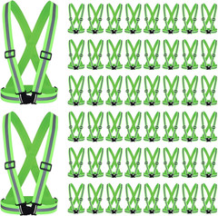 30 Pcs Reflective Vest High Visibility Safety Vests, Adjustable Running Gear Str