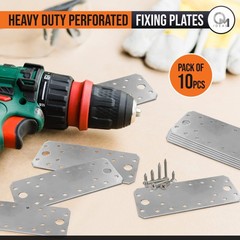 10 PCS Flat Joining Plates 5.51×2.17×0.08 Inch Heavy Duty Straight Perforated