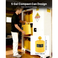 Uimoso 5 Gallon Type I Yellow Safety Diesel Can with Flame Arrester and Funnel