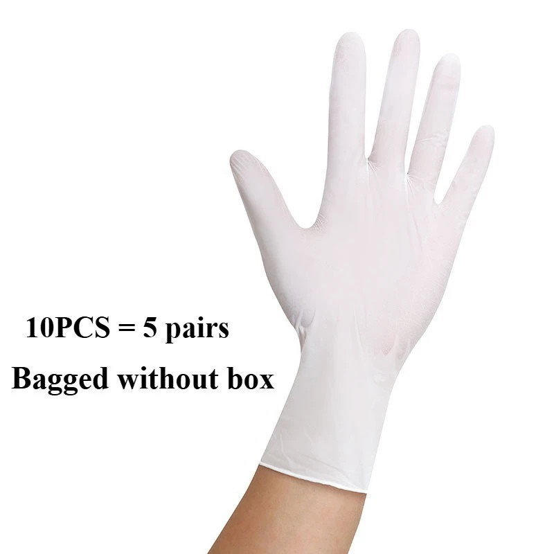 White Nitrile Disposable Gloves Powder & Latex Free Gloves for Kitchen Cooking H