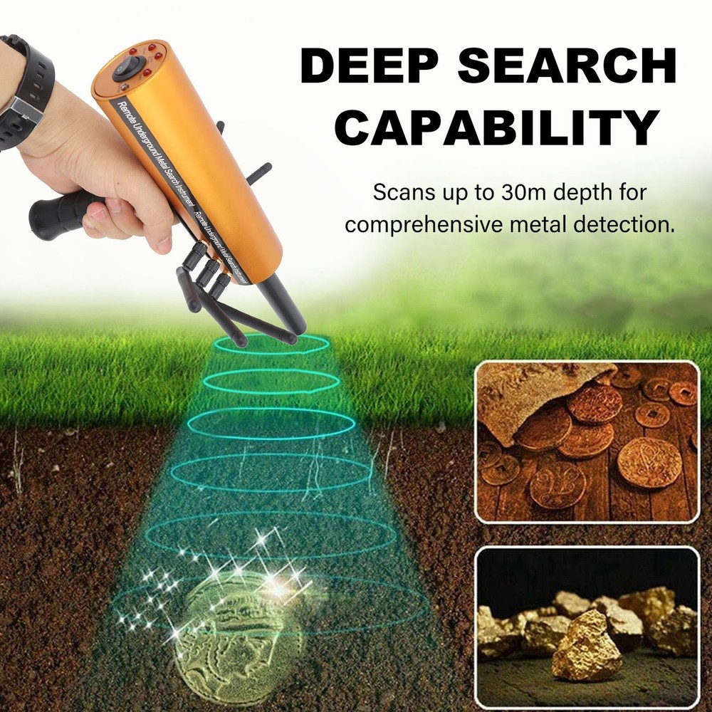 AKS Metal Detector Metal Pinpointer 30m Depth 1200m Range Finding Detector v1