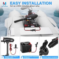 MICTUNING Trolling Motor Plug and Receptacle 12-24V 8 AWG Socket for Marine Boat