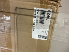 “Store Supply Warehouse” Lots 10 12 x 48 inch Tempered Glass Shelf W/ Bracket
