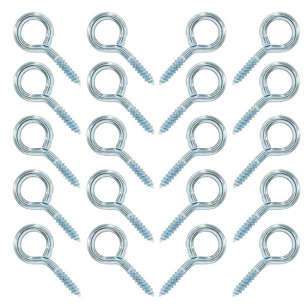 200 Pcs Silver 1/2 Inch / 12mm Open Eye Hooks, Small Cup Hook Metal Hanging K…