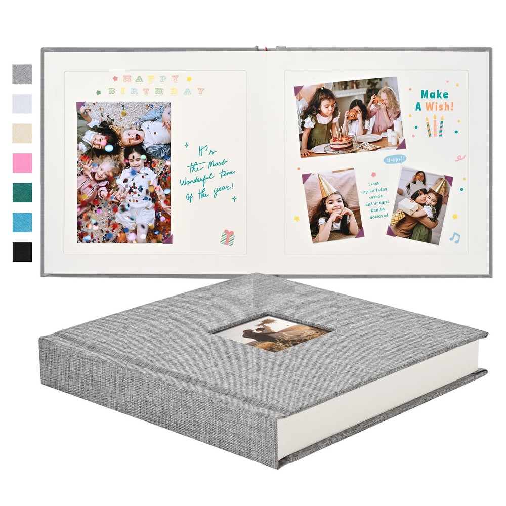 Pssoss 8 x 8 Inch DIY Scrapbook Album 40 Pages 8 x 8 40 Pages, Grey