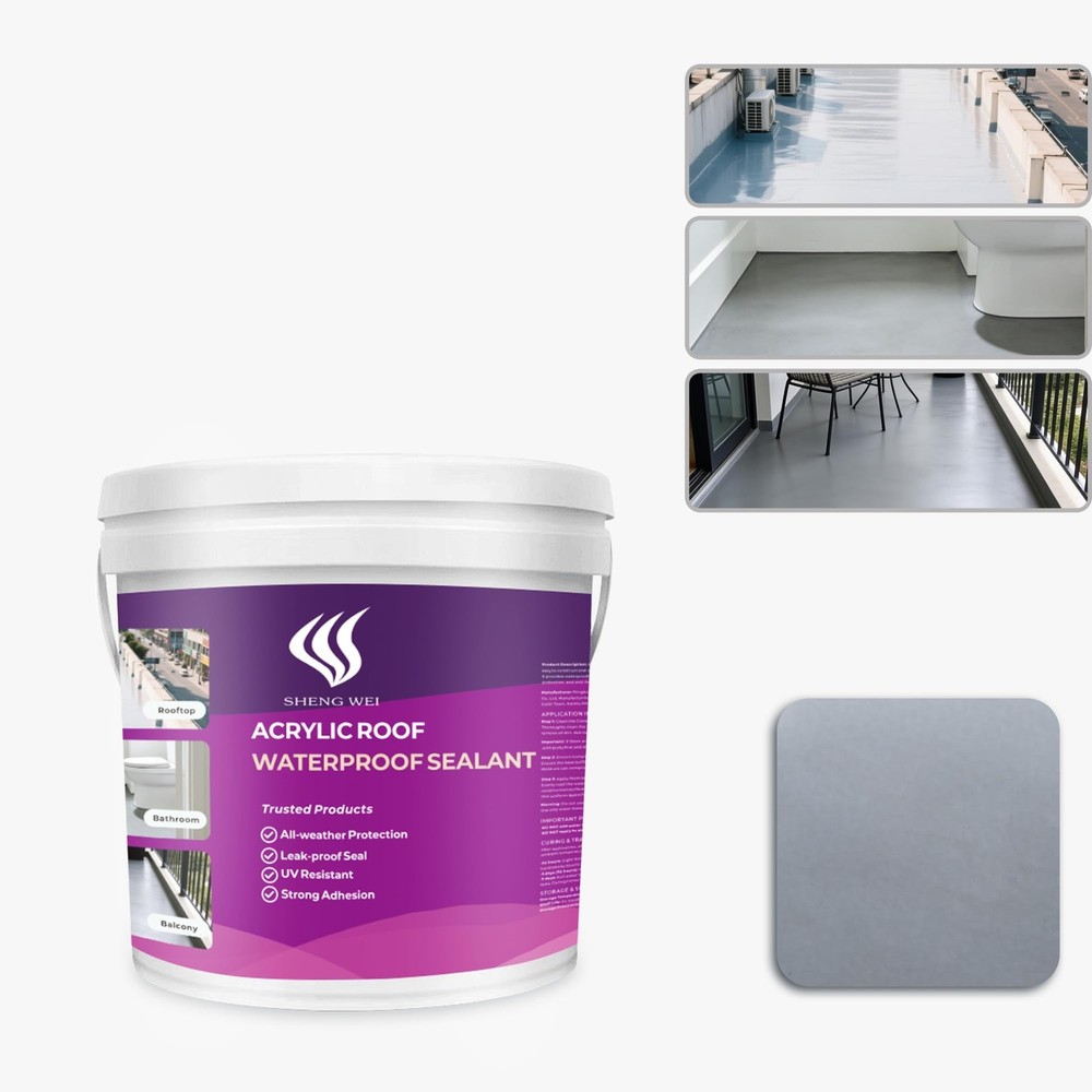 Waterproof Sealant, Grey, 1 Gallon, Interior/Exterior Roof & Basement,Coverag…