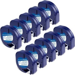 10-Pack Dymo Refills 91331 Plastic Tape Used for LT100H LT100T Plus QX50 200B