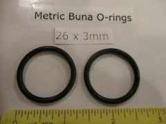 26mm ID x 32mm OD x 3mm thick O-ring. Buna-70. Quan 2.