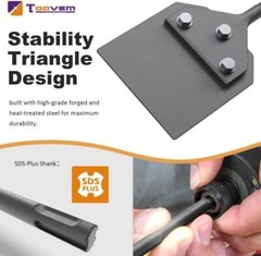 Toovem SDS Plus Floor Scraper with Spare Blades 4″x10” Tile Removal Chisel Tool
