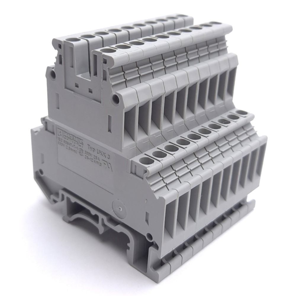 Lot of 10 Phoenix Contact UKK 3 2770011 Terminal Block, 2-Level, 24A 500V Rated