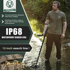 Professional Metal Detector for Adults,12″ Waterproof Search Coil with LCD B…