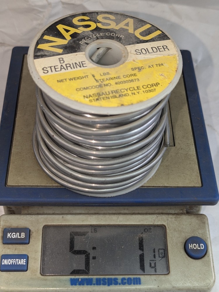 Nassau B STEARINE Solder SPEC: AT-7241 5 Lb
