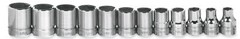 12pc 8-19mm 3/8″Drive Shallow 6 Point Chrome Socket Set Clip Rail Williams USA