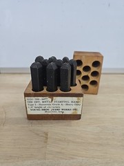 Young Bros GRIP Stamp Metal Die Punch Set 1/4 in Number 0-8 9 pcs 5110-289-0003