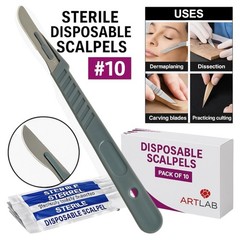 STERILE DISPOSABLE SCALPELS #10 – 10 PCS SINGLE USE SUITABLE FOR DERMAPLANING