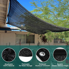 LOVE STORY 10X20Ft 90% Black Garden Shade Cloth, Sun Shade Cover Net Mesh Tarp