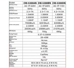 Chiller CW3000 Refrigeration for 5000W Laser Cutting CW5200 Engraving Water Tank