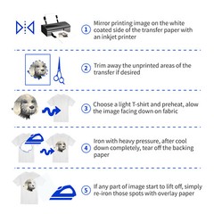 A-SUB Inkjet Printable Heat Transfer Paper DARK + LIGHT 20 Sheets Iron-On HTV