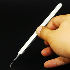 2pcs/set Precision Stainless Steel Straight Curved Ultra Thin Fly Line Tweezers