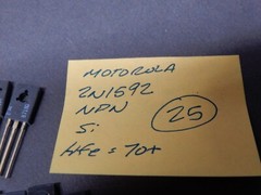 Motorola Transistor 657180 (2N5192) Quantity 25 Gold Plated NOS NPN Si Wurlitzer